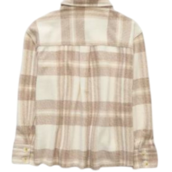 NWT - AMERICAN EAGLE CREAM PLAID FLEECE OVERSIZED - SIZE L - Picture 6 of 9